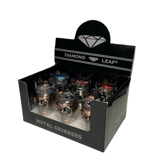 DIAMOND LEAF SKULL GRINDERS 2 PARTS BOX/6