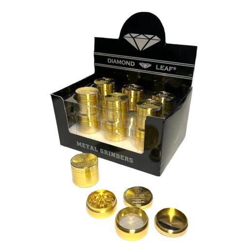 DIAMOND LEAF GOLDEN GRINDERS 4PARTS BOX/12