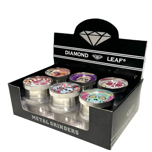 DIAMOND LEAF SKULL GRINDERS  3 PARTS BOX/12
