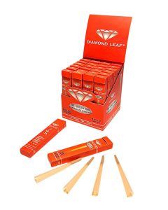 DIAMOND LEAF UNBLEACHED BROWN CONES 28 PACK X 4 PRE ROLLED CONES