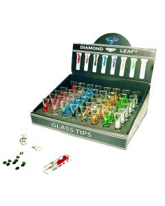 DIAMOND LEAF GLASS TIPS BOX/48