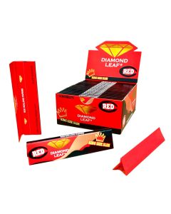 DIAMOND LEAF RED COLOURED KING SIZE SLIM PAPERS BOX/50