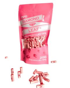 DIAMOND LEAF PINK PRE ROLLED TIPS IN BAG /200